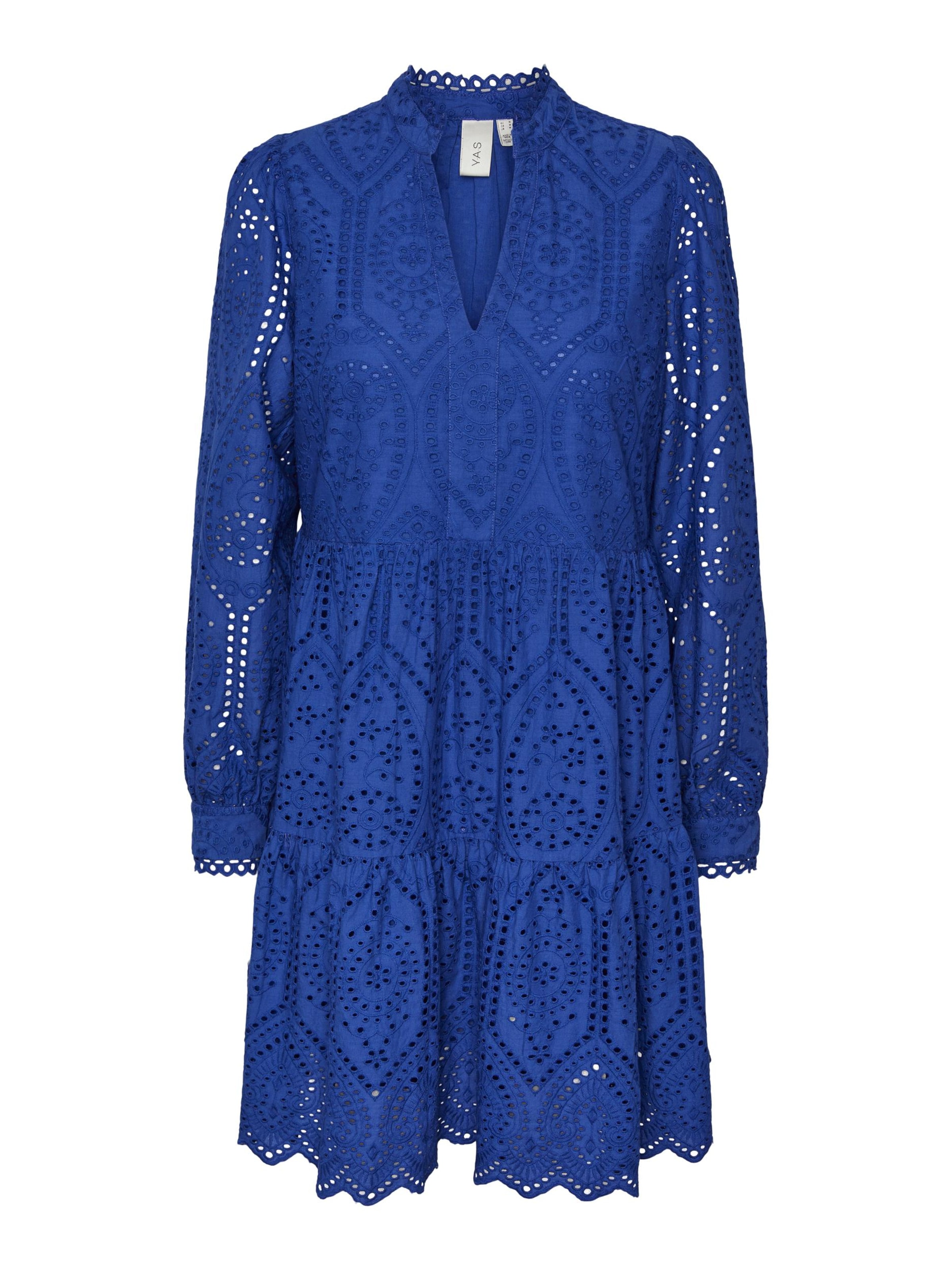 YAS Skjortklänning 'Holi' i blå: framsida