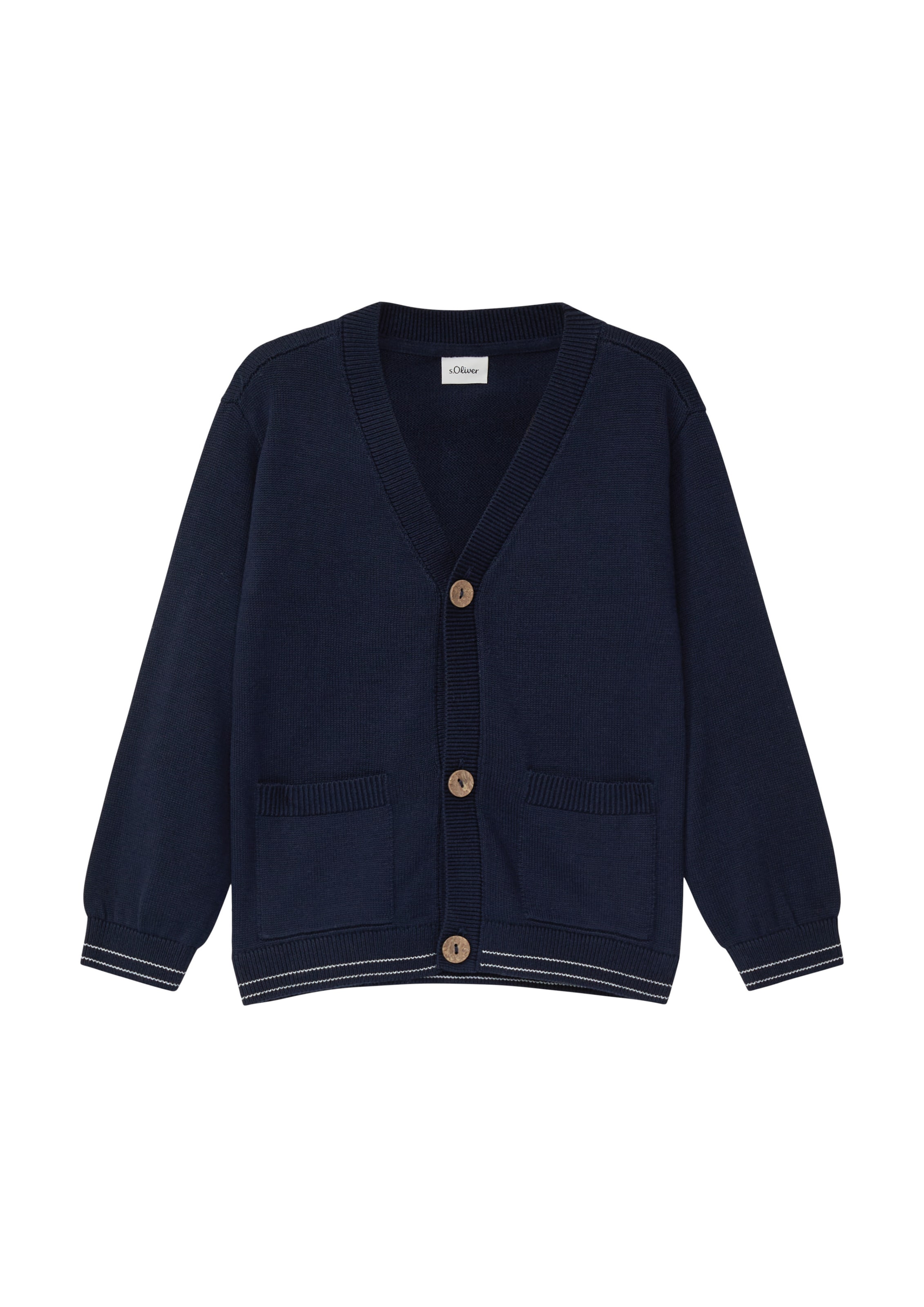 s.Oliver Gebreid vest in Blauw: voorkant