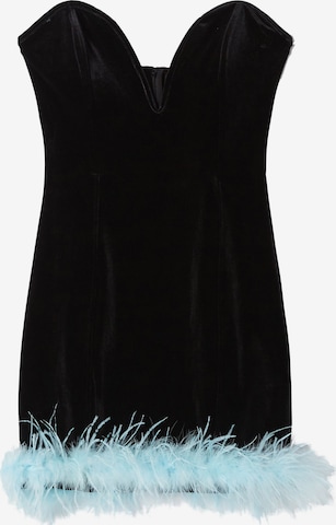 Bershka Koktejlové šaty – černá: přední strana