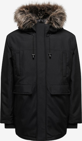 Parka di mezza stagione 'FUTURE' di Only & Sons in nero: frontale