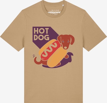 T-Shirt 'Hot Dog' Watapparel en beige : devant
