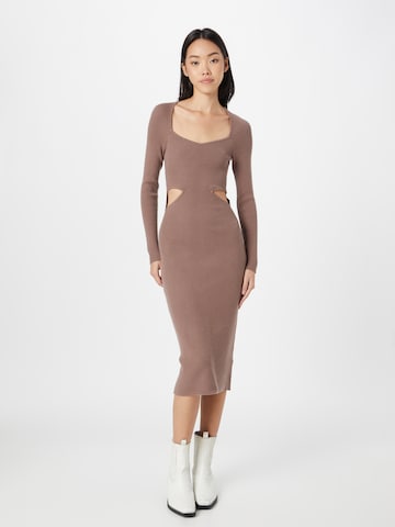 Abercrombie & Fitch Knit dress in Brown: front