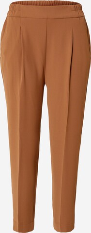 Sisley Tapered Pleat-front trousers in Brown: front