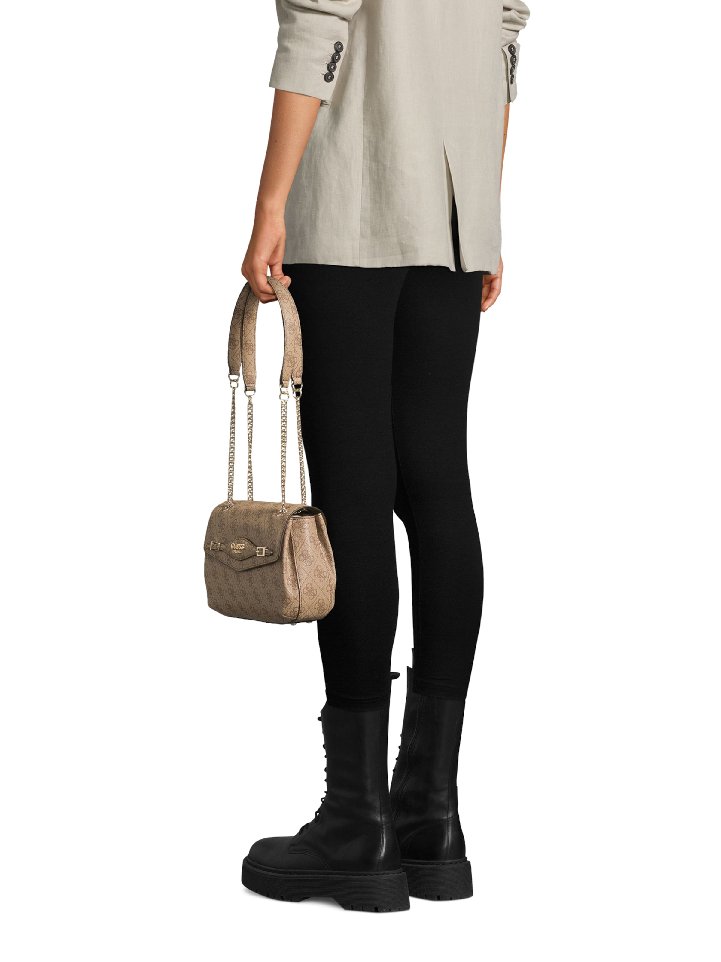 GUESS Shoulder bag 'KATYA CONVERTIBLE XBODY FLAP' in Brown: front