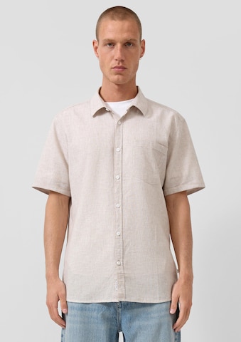 QS Comfort Fit Hemd in Beige: Vorderseite