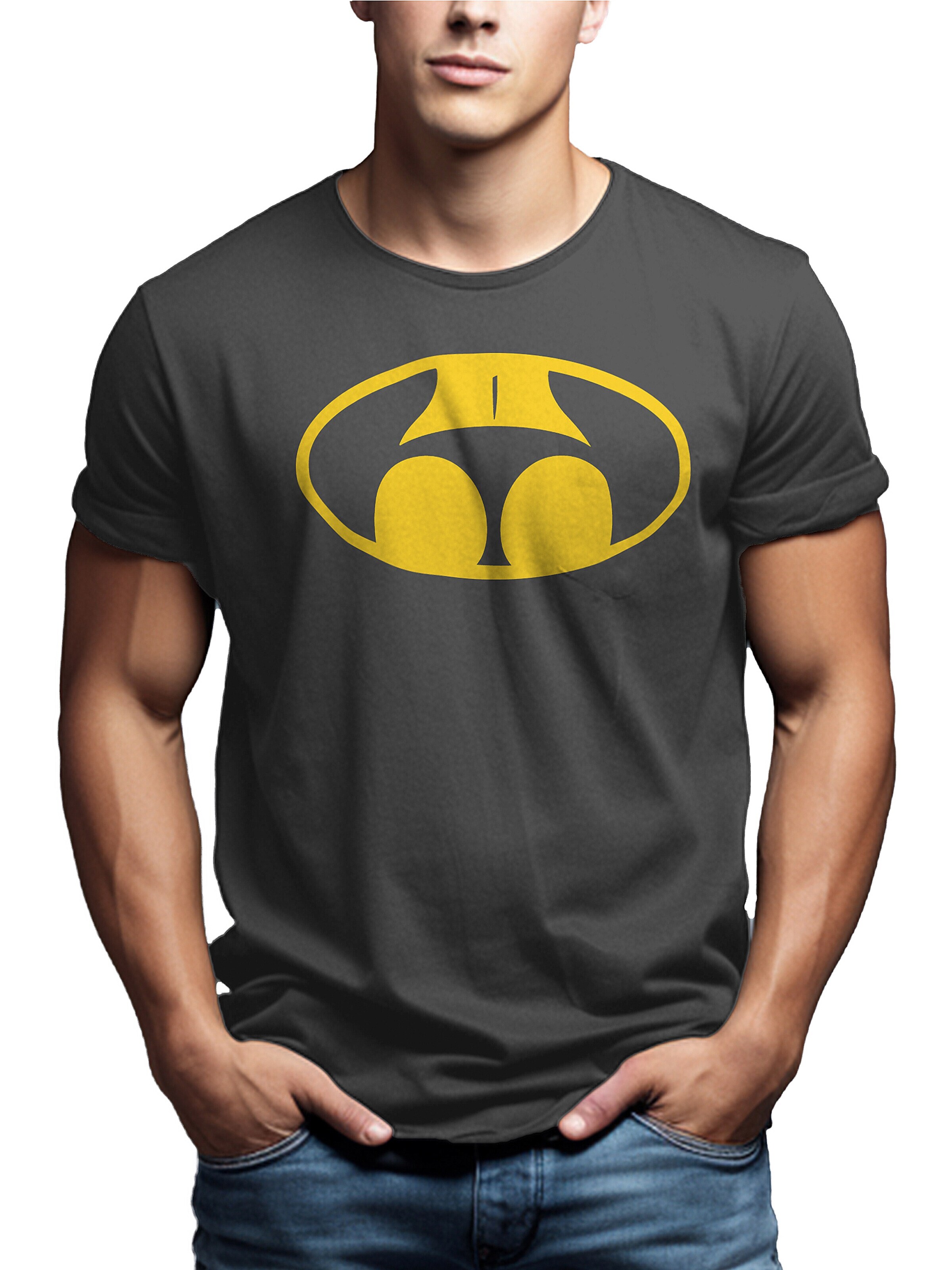 MAKAYA Shirt 'Buttman' in Grey