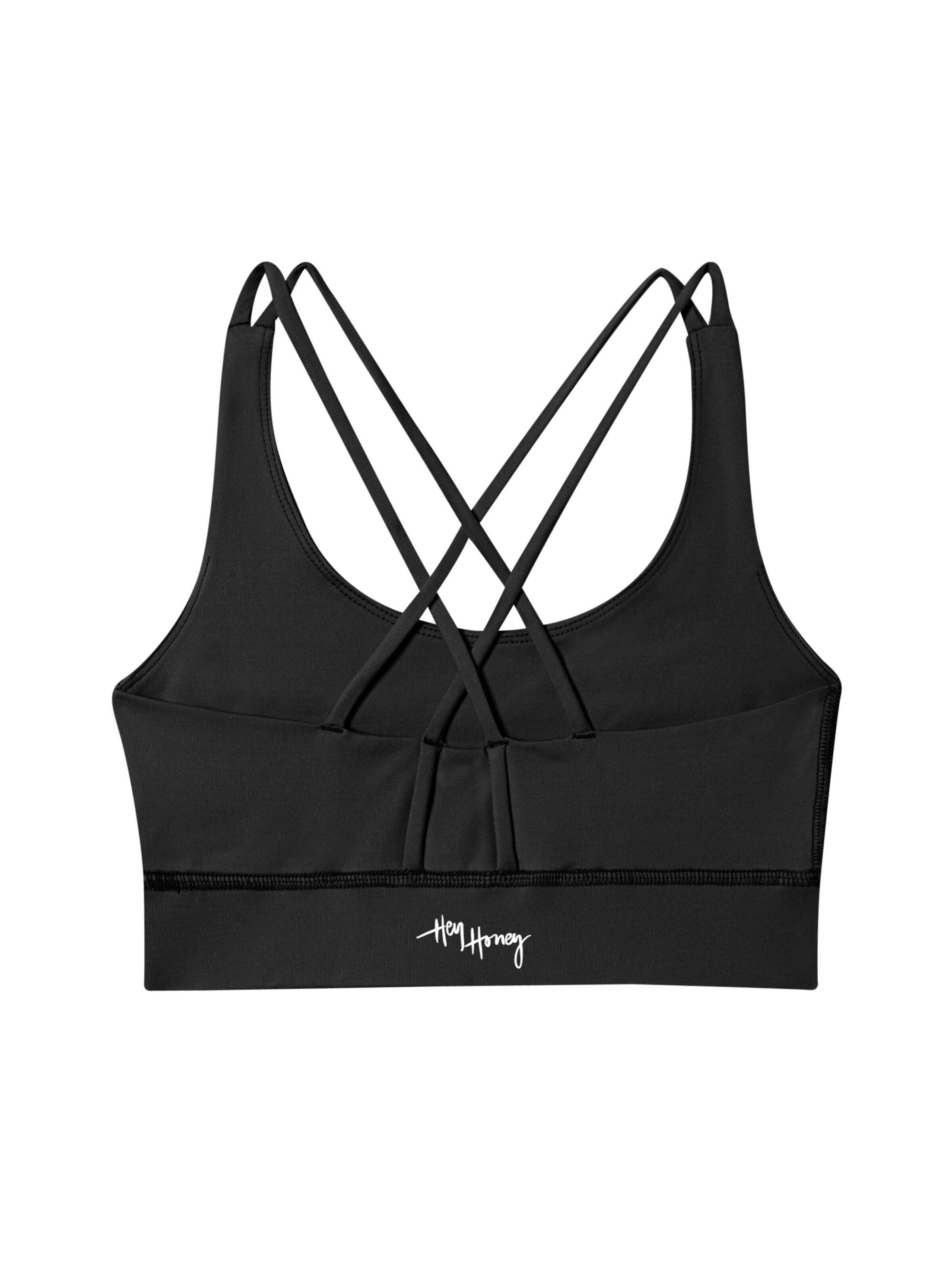 Hey Honey Bralette Sports bra 'Criss Cross' in Black