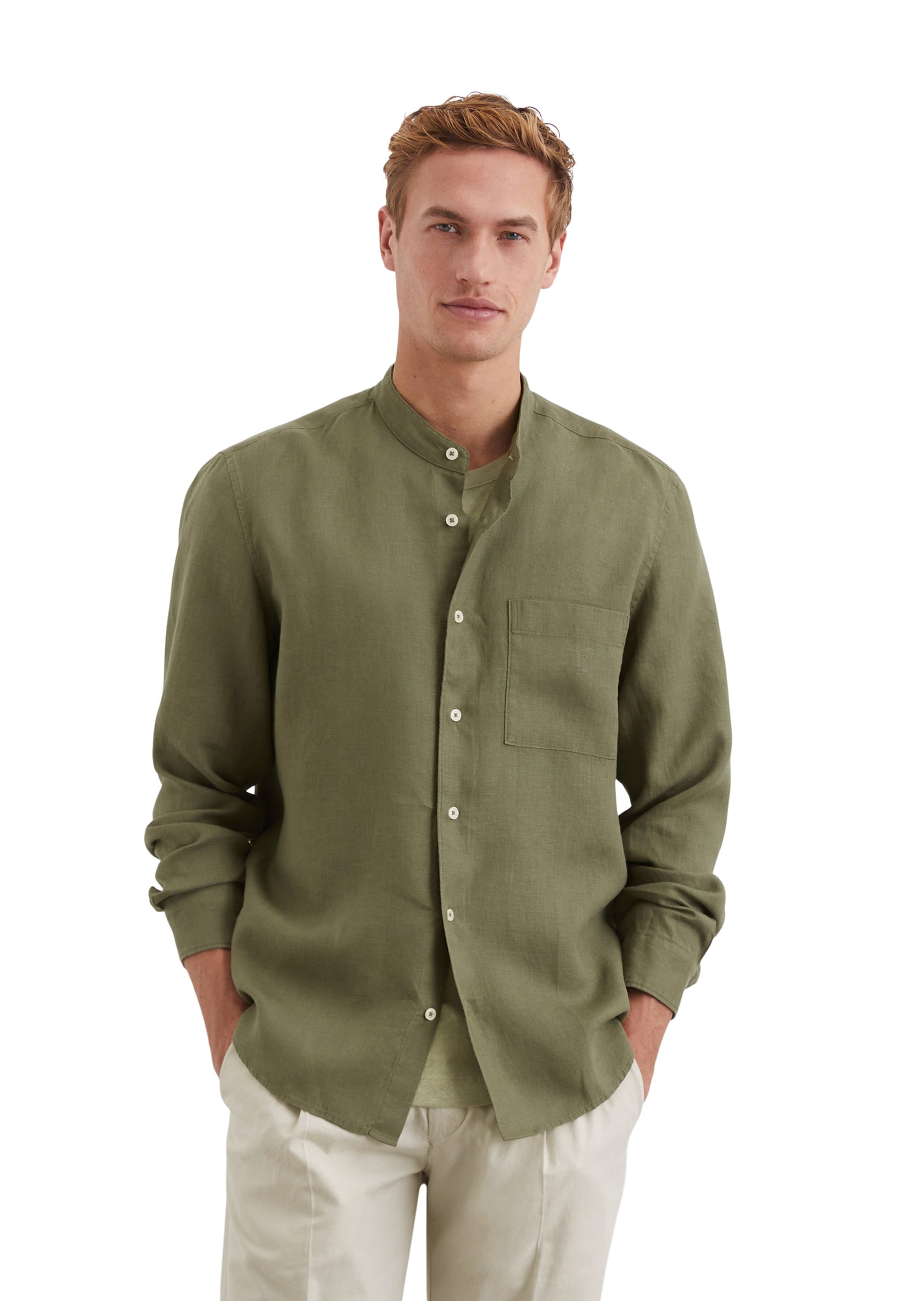 Marc O'Polo Regular fit Button Up Shirt in Green: front