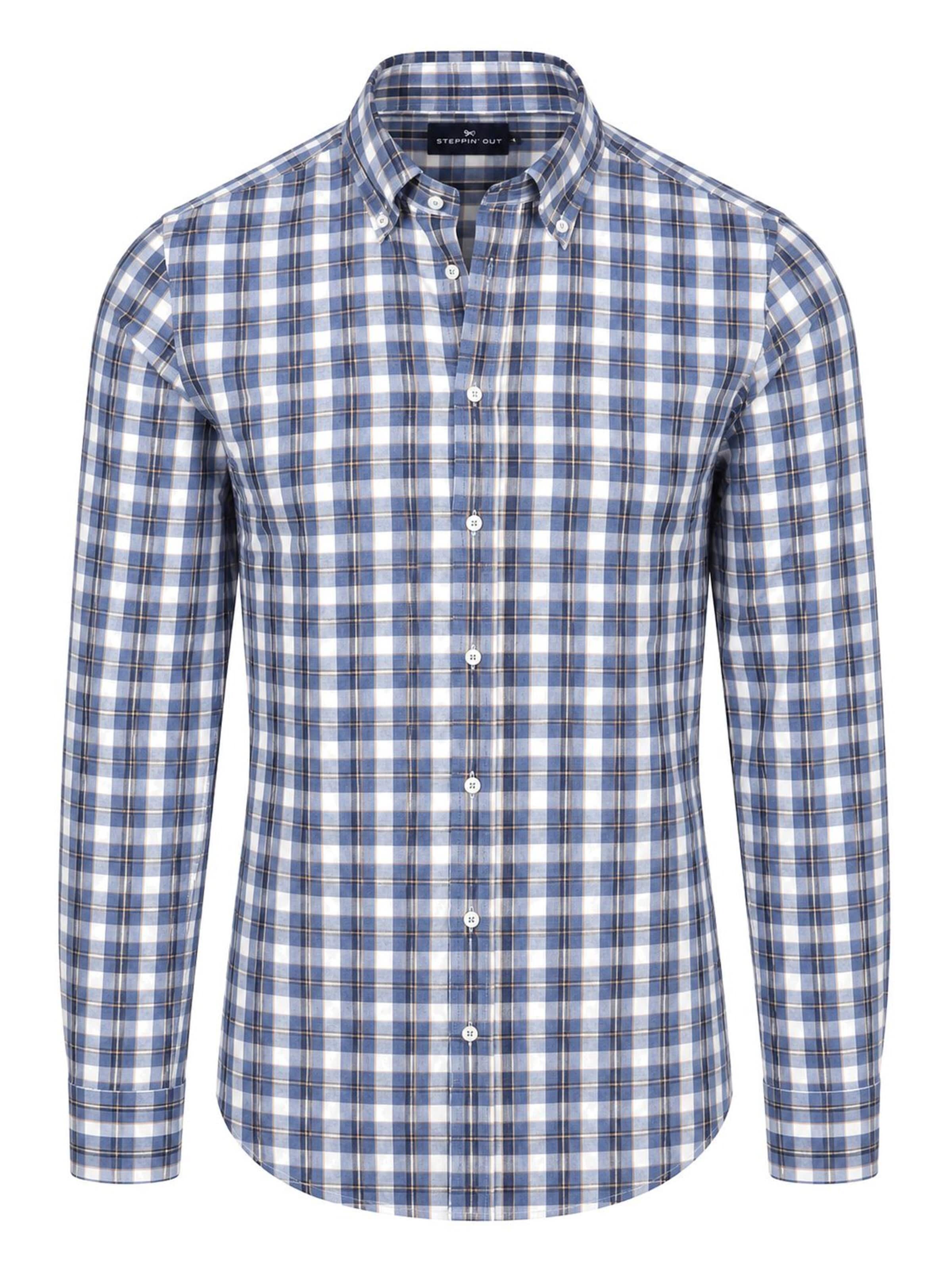 Steppin' out Regular fit Button Up Shirt in Blue: front