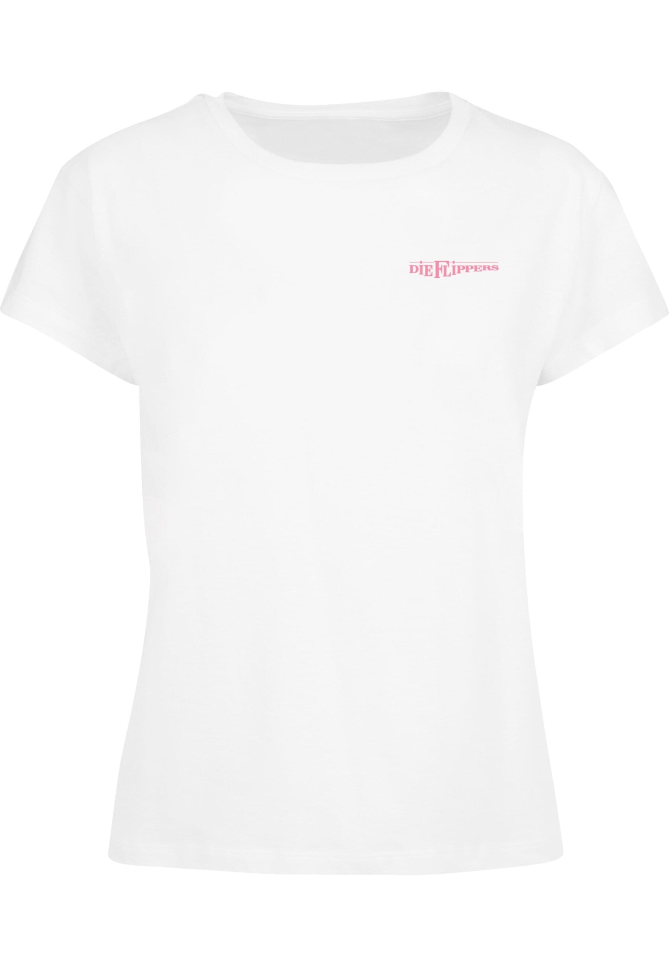 Merchcode Shirt 'Die Flippers - Wir Sagen Danke Schön' in Wit: voorkant