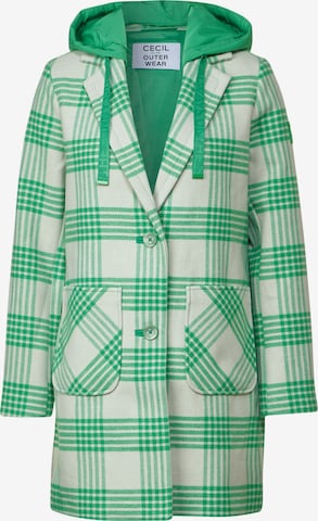 CECIL Between-Seasons Coat in Green: front