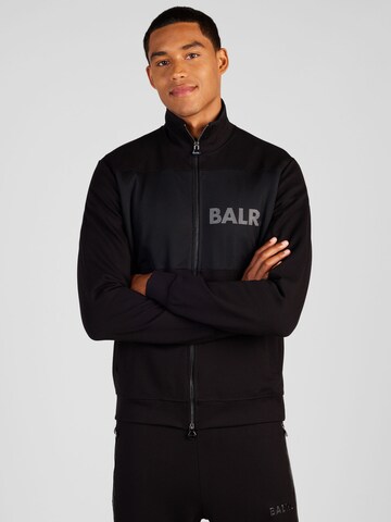 BALR. - Sudadera con cremallera 'Louis' en negro: frente