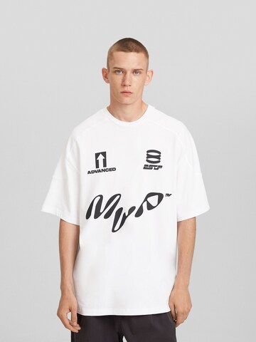 T-Shirt Bershka en blanc : devant