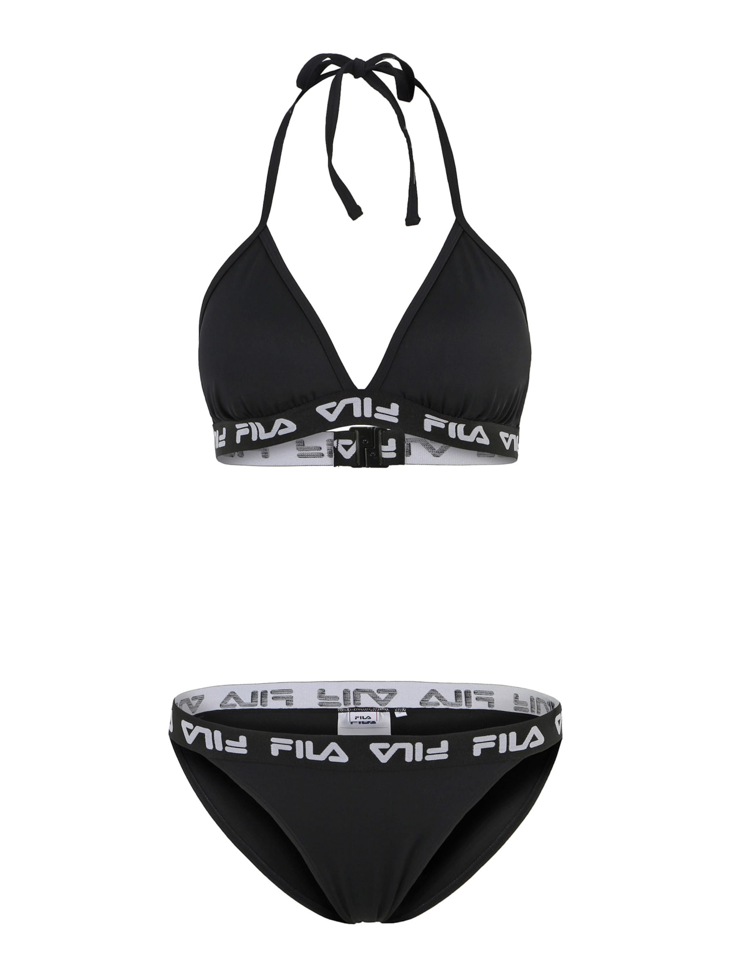 FILA Triangen Sportbikini 'SPLIT' i svart: framsida