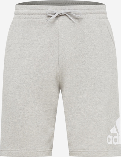 ADIDAS SPORTSWEAR Pantalon de sport 'Essentials' en gris chiné / blanc, Vue avec produit