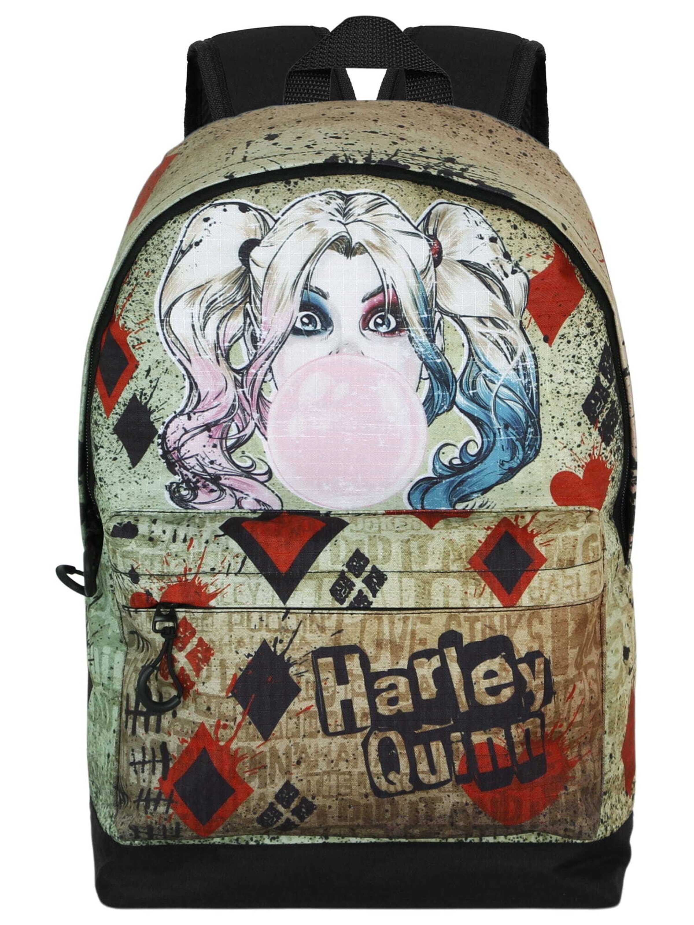 Warner Bros Backpack 'Harley Quinn' in Beige