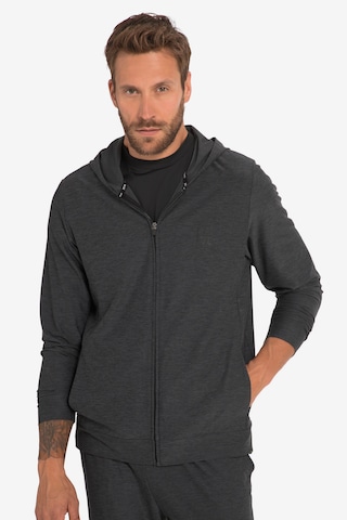 JAY-PI Athletic Zip-Up Hoodie in Grey: front