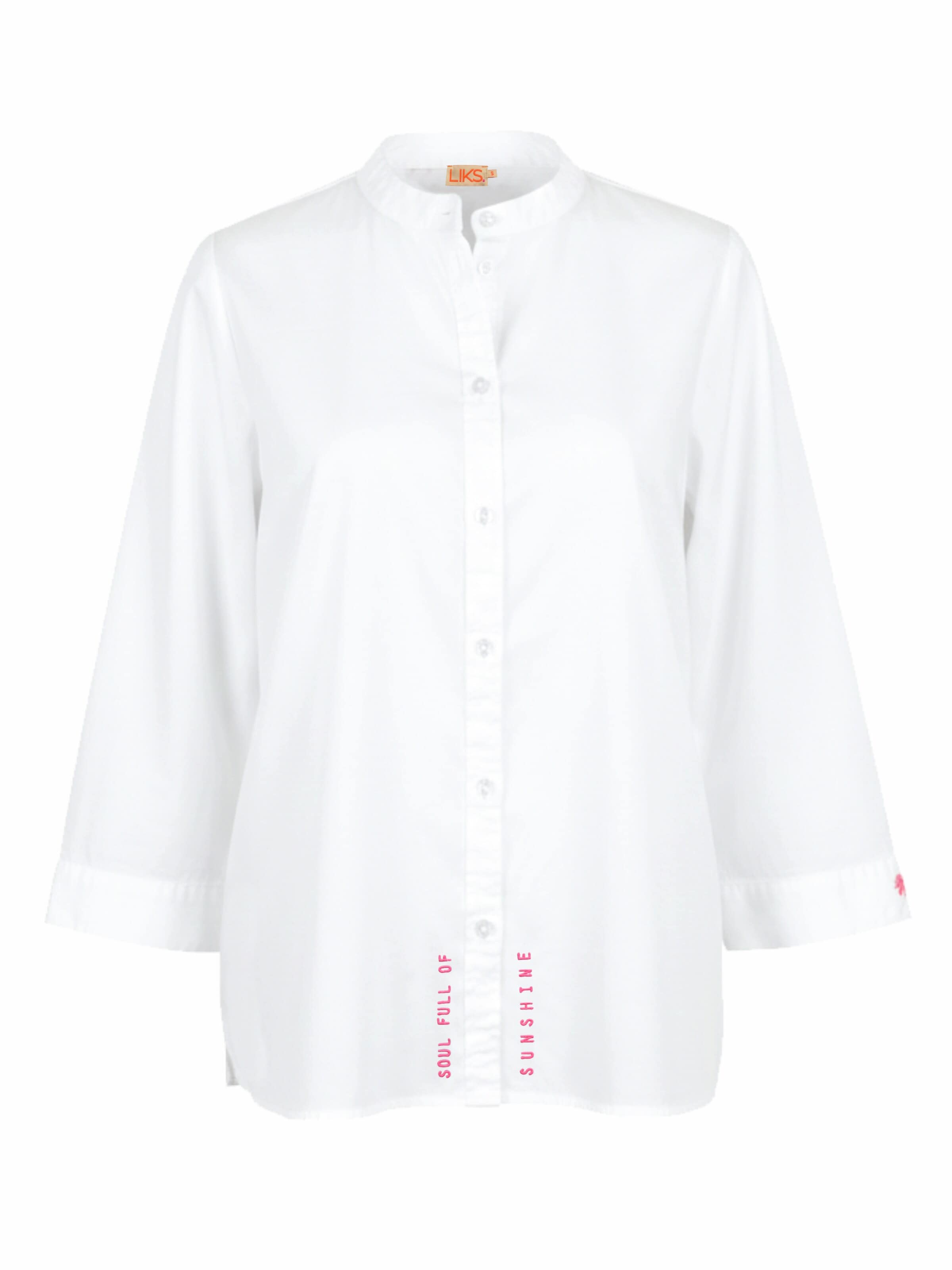 Chemisier 'Bluse mit Stickerei aus Baumwolle - GoldieC' LIKS. Munich en blanc : devant