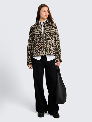 TOM TAILOR Wolljacke mit Leo-Muster in Beige
