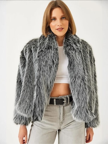 Veste mi-saison 'Kunstpelzmäntel' Bianco Lucci en gris