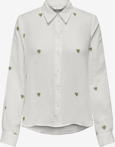 ONLY Bluse 'ONLHEART' i XL i oliven / hvid, Produktvisning