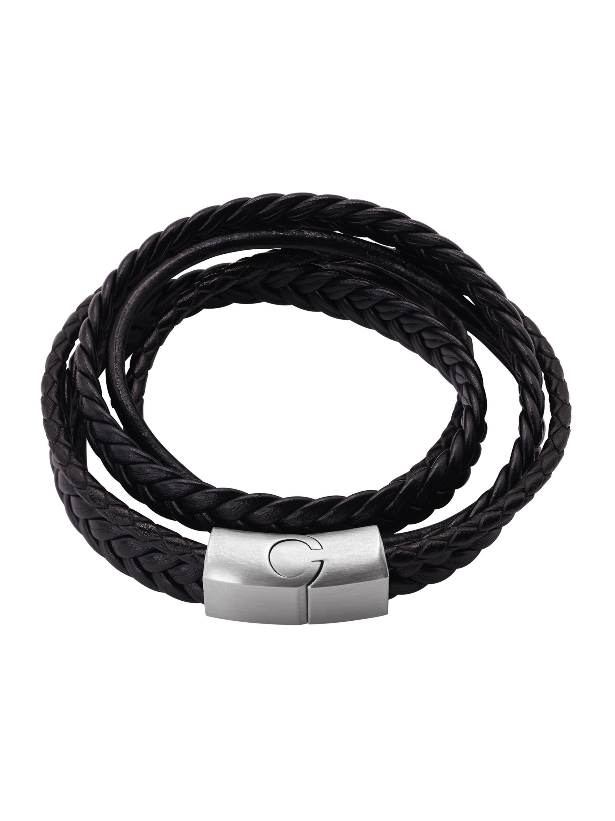 Bracelet 'Lewis' Heideman en noir : devant