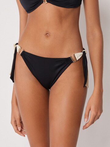 CALZEDONIA Bikini Bottoms 'Elegant Bicolor' in Black: front