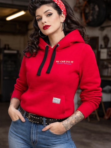 Queen Kerosin Pullover 'We Can Do it' in Rot