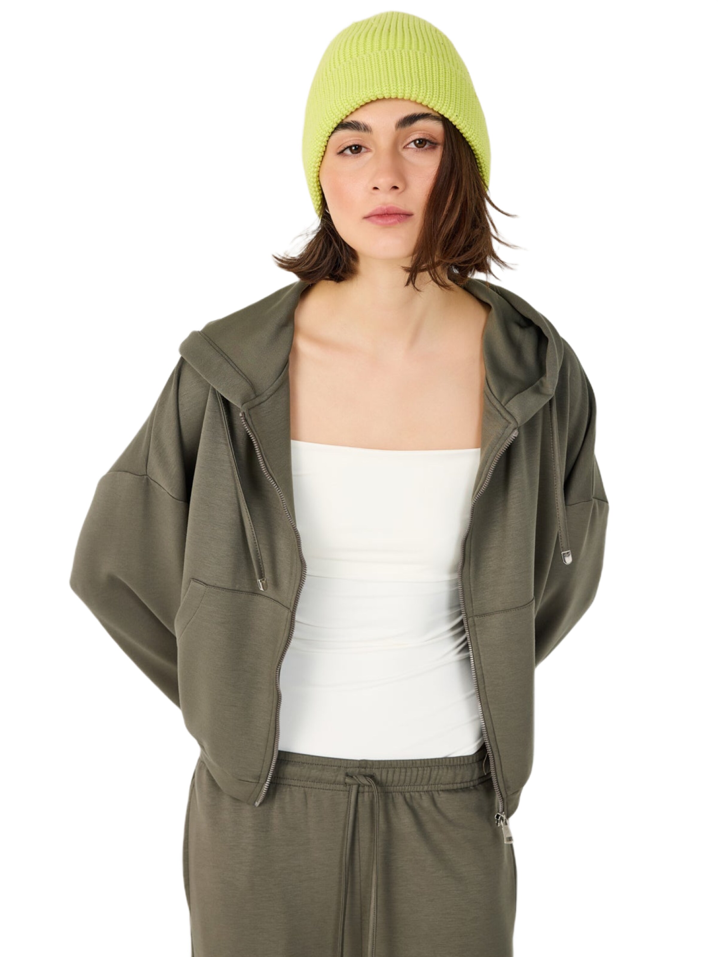 No Matter What Sweatjacke in Grün: Vorderseite