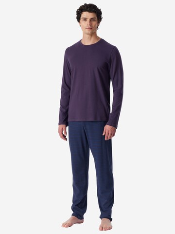 SCHIESSER Pajamas long ' Casual Essentials ' in Blue: front