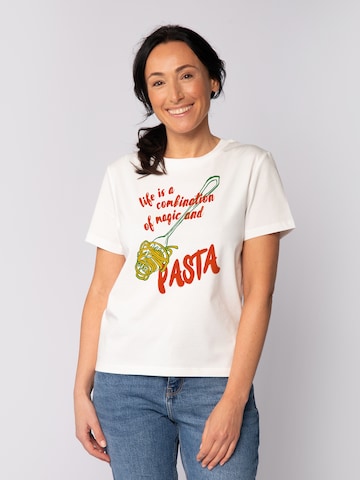 T-shirt 'Magic And Pasta' Watapparel en blanc : devant