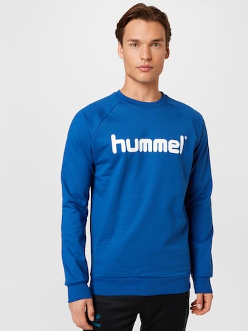 Hummel Sportsweatshirt in Blauw: voorkant