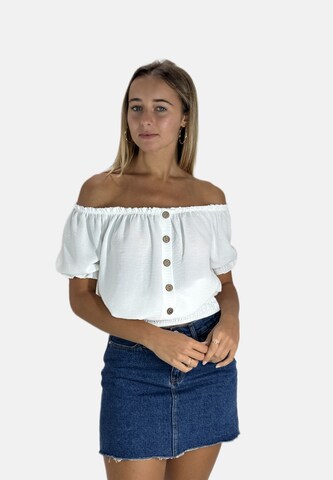 Camicia da donna di Elara in bianco