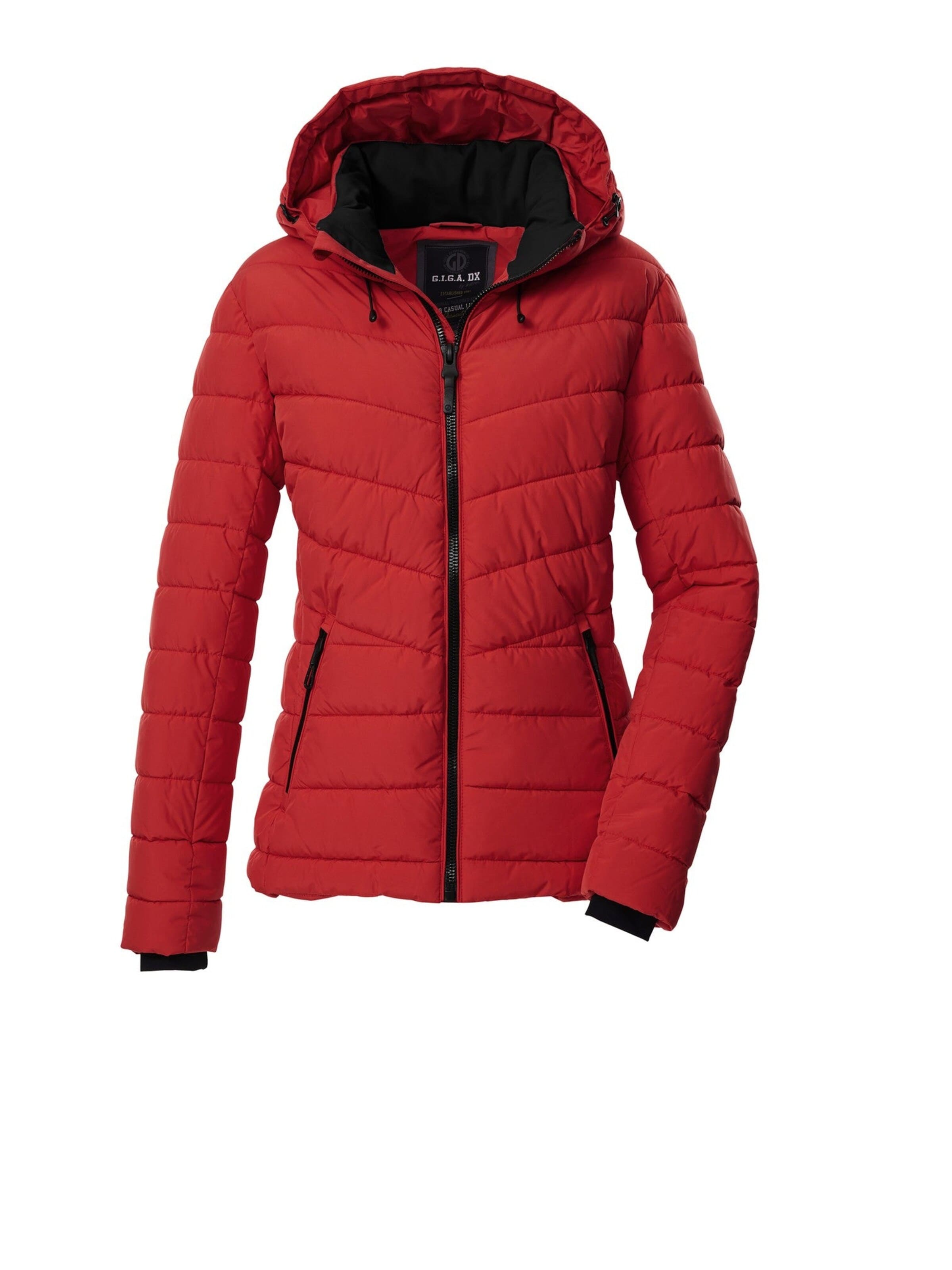 LPO Winterjas 'Steppjacke GW 32 Damen Winterjacke Kapuze Übergangsjacke' in Rood: voorkant