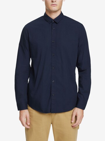 Coupe slim Chemise ESPRIT en bleu : devant