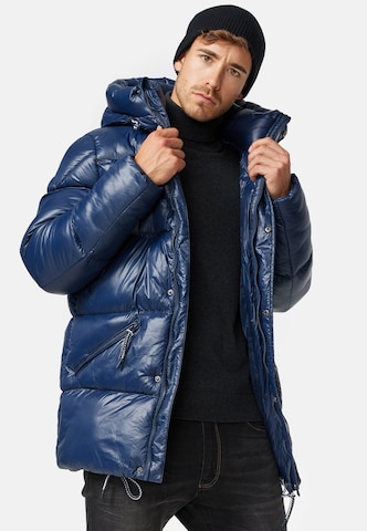 INDICODE JEANS Winter Jacket 'Local' in Blue