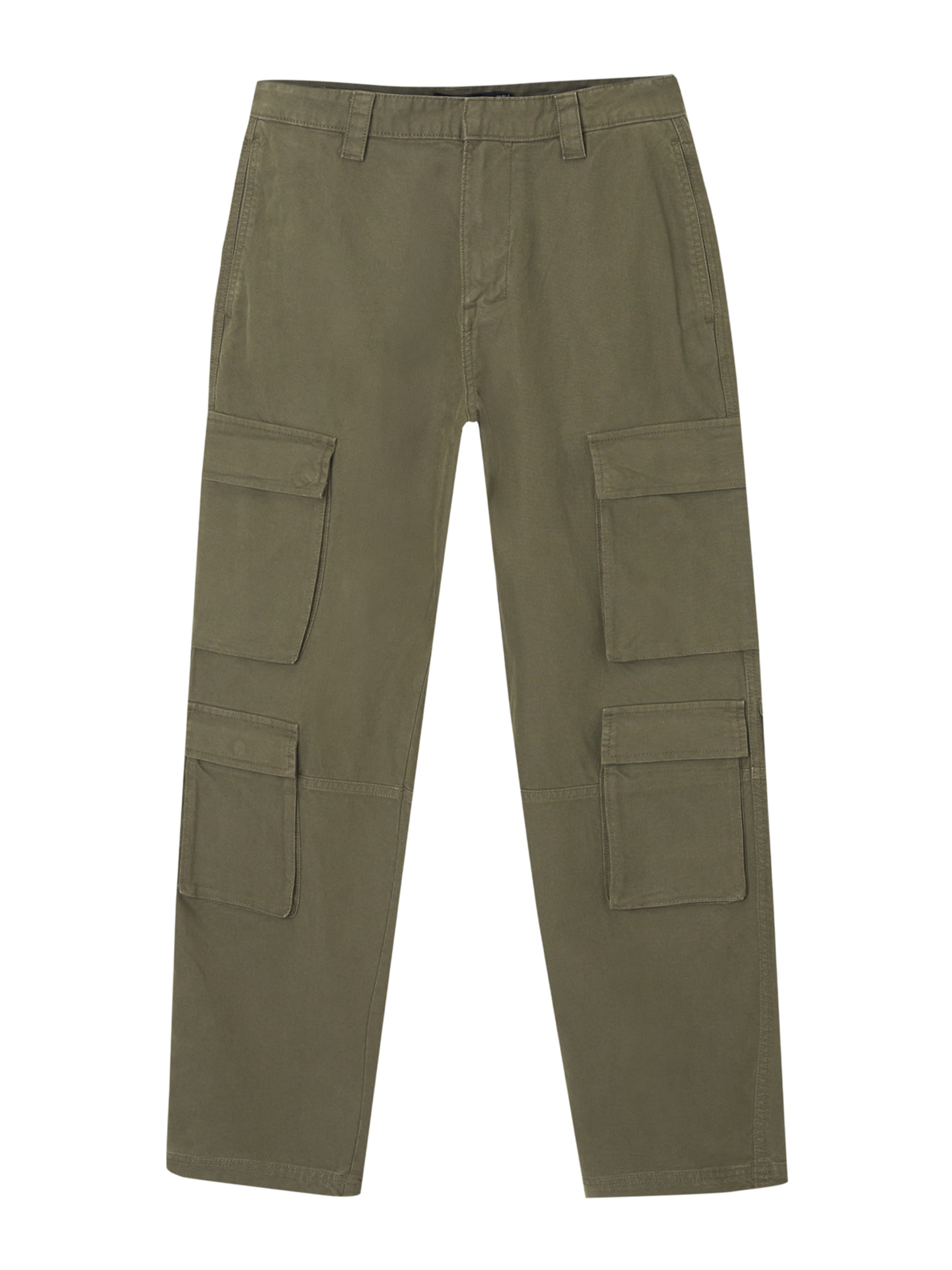 Pull&Bear Regular Cargobroek in Groen: voorkant