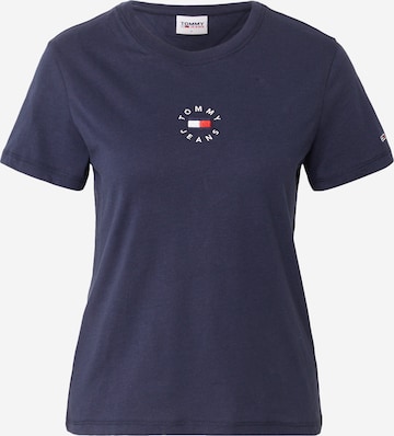 T-shirt Tommy Jeans en bleu : devant