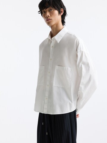 Pull&Bear Comfort fit Button Up Shirt in White