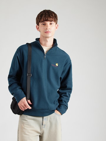 Carhartt WIP Средняя посадка Свитшот 'American Script' в Зеленый: спереди