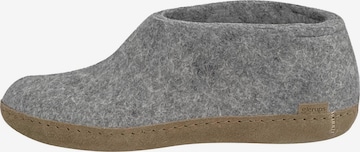 Glerups Slipper 'Ledersohle' in Grey: front