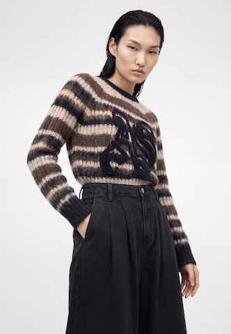 AllSaints Wide leg Bandplooi jeans 'Axis' in Zwart