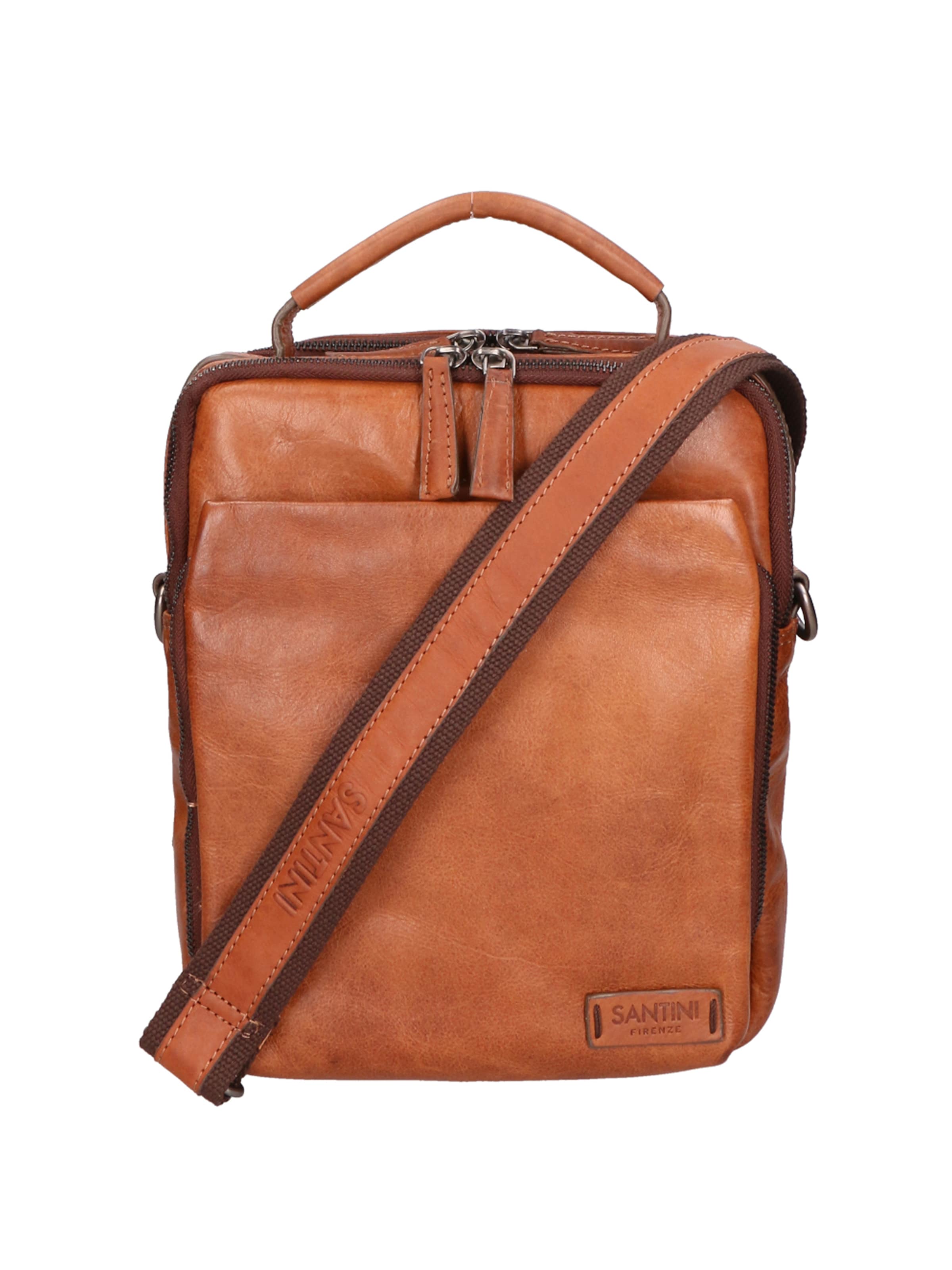 Santini Firenze Schoudertas in Bruin: voorkant