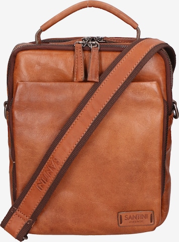 Santini Firenze Umhängetasche in Braun: Vorderseite