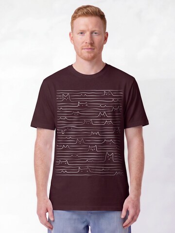 T-Shirt 'Doodle Cats' Watapparel en rouge : devant
