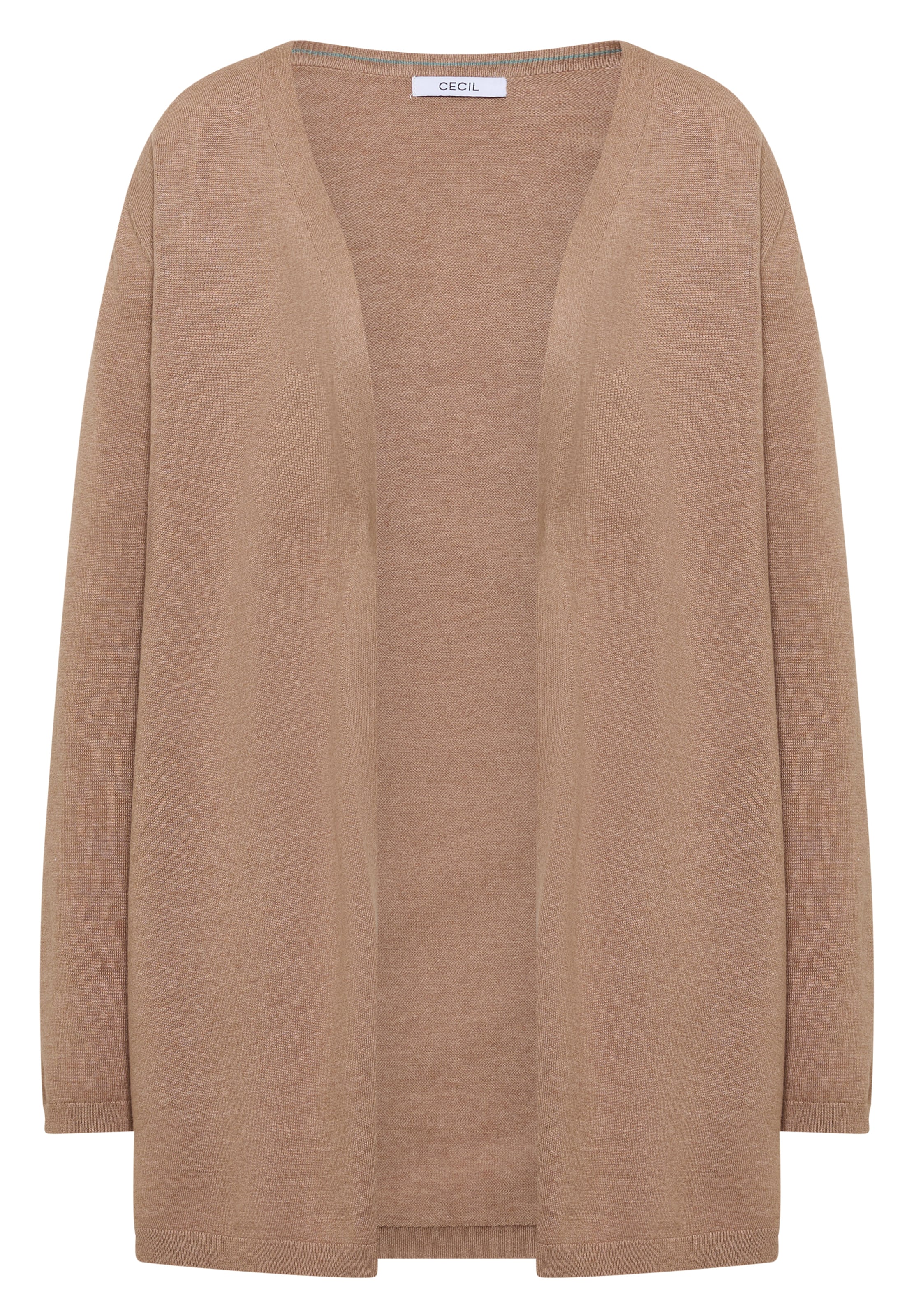CECIL Offener Cardigan in langer Passform in Braun: Vorderseite
