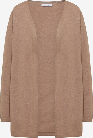 CECIL Offener Cardigan in langer Passform in Braun: Vorderseite