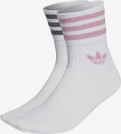Kojinės 'Mid-Cut Glitter Crew 2 Pairs' iš ADIDAS ORIGINALS, spalva – eozino spalva / margai rožinė / margai juoda / balta, Prekių apžvalga