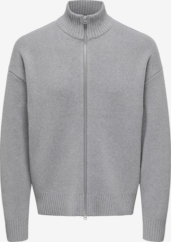 Only & Sons Вязаная кофта 'ONSBlake' в Серый: спереди
