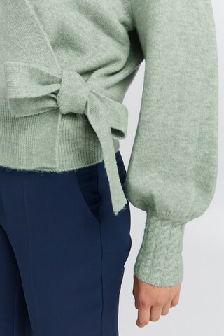 ICHI Knit cardigan 'OLENE' in Green